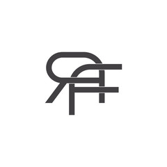 letter rf linked flat geometric clear line design symbol logo vector