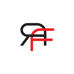letter rf linked colorful linear geometric design symbol logo vector
