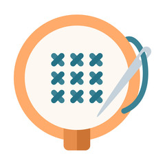 embroidery flat color vector icon