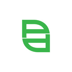 letter pd simple geometric leaf symbol, line art design logo vector
