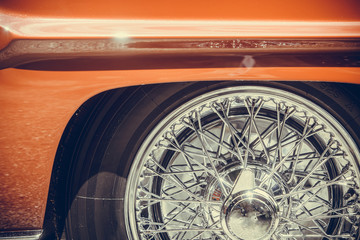 Vintage classic car spoke wheel