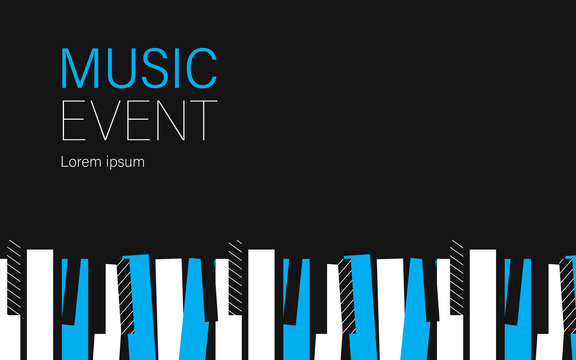 Music concert or event poster. Piano keys.