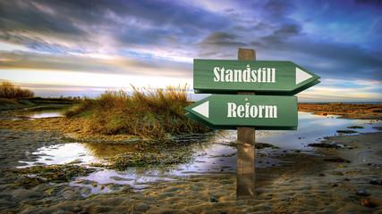 Street Sign to Reform versus Standstill