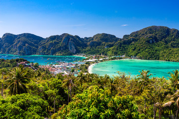 Phi-Phi island, Krabi Province, Thailand-Travel vacation background