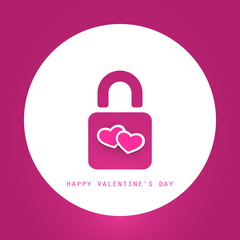 Valentine's Day or Wedding Card Design with Pad Lock