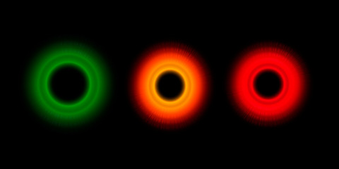 Set of different colors blurred glowing circles