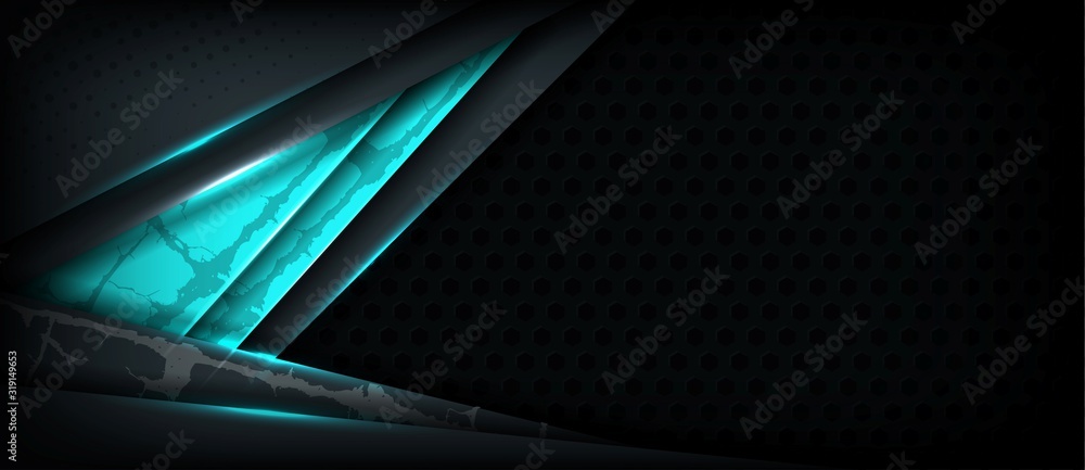 Poster modern dark 3d abstract background with overlap layers
