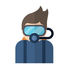 Diving isolated flat vector icon