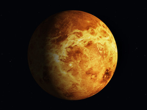 Planet Venus, teilweise beleuchtet durch die Sonne