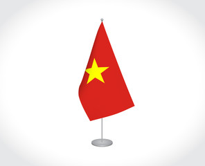 Vietnam flag on white background