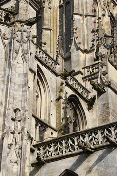 gothic saint-germain church in argentan in normandy (france) 