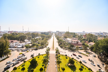 Beautiful photo of triomphe arc in vientiane laos, Asia