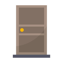 door isolated flat color icon