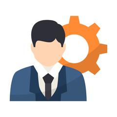 manager isolated flat color icon