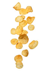 potato chips isolated on white