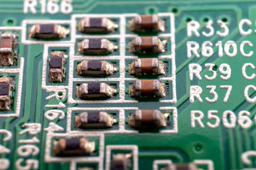 Resistors on an LCD TV printed circuit board