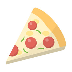 Pizza isolated flat color icon