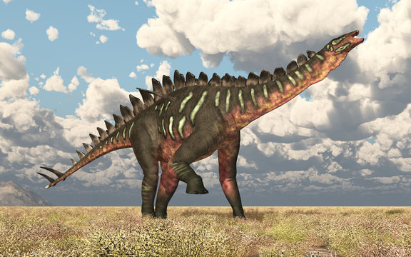 Dinosaurier Miragaia in einer Landschaft