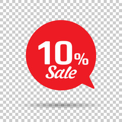 Special offer sale red tag. This is the concept of the price list for discounts, of an advertising campaign, advertising marketing sales, a 10% off discount, a unique offer. Vector illustration.