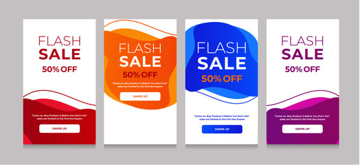 Modern Mobile Dynamic Fluid for Flash sale banners. Sale banner template design-100