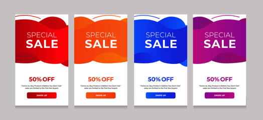 Dynamic Special sale banners With Modern Fluid Style. Sale banner template design