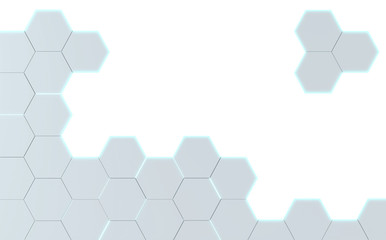Obraz na płótnie Canvas futuristic concept hexagon white abstract showcase. 3D rendering
