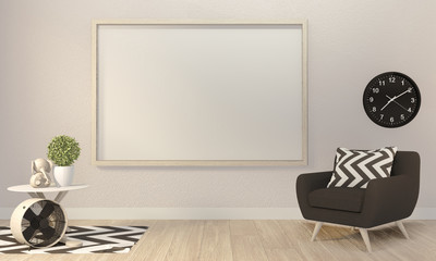 Mock up interior with sofa and decoration modern room design.3D rendering