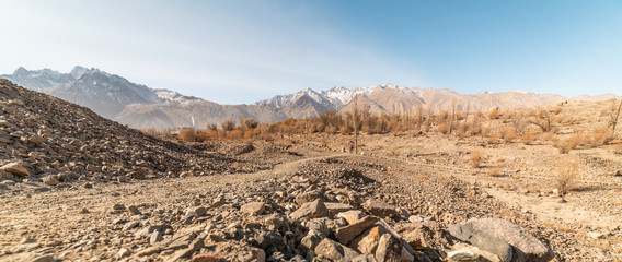 China Xinjiang Taxkorgan grassland in winter season.