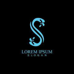 Fototapeta premium S letter water splash logo design template