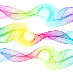 Set of abstract colourful wave isolated on white background. Vector illustration for modern business design. Cool element for presentation, card, flyer and brochure.