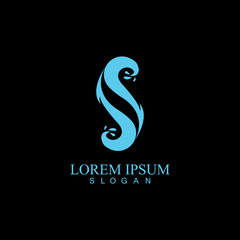 Fototapeta premium S letter water splash logo design template
