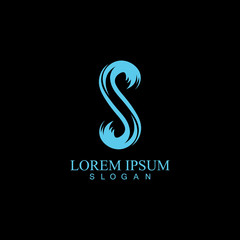 Obraz premium S letter water splash logo design template