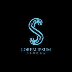 Obraz premium S letter water splash logo design template