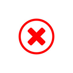 cancel icon in flat style. vector illustration