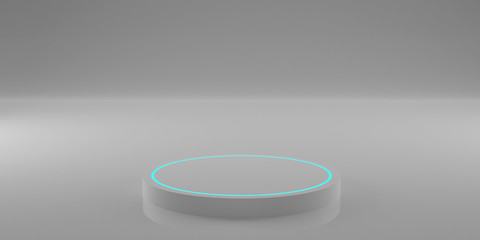 Pedestal for display, Blank podium for product,  Futuristic Concept, 3d rendering.