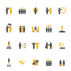 Simple Set of Team Work Related Vector Icons. Contains such Icons as Collaboration, Research, Meeting and more.