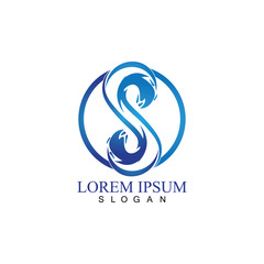 Obraz premium S letter water splash logo design template