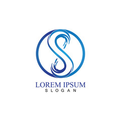 Fototapeta premium S letter water splash logo design template