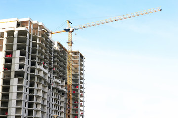 Fototapeta na wymiar construction with crane