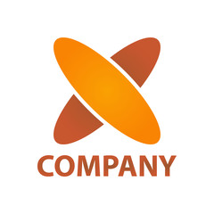 two oval circles cross each other to form the letter x for the company logo and symbols
