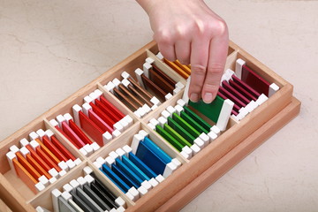 Naklejka premium montessori material touch box colored cords №4