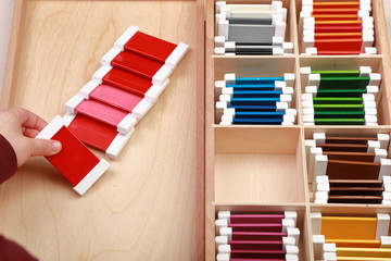 montessori material touch box colored cords №4