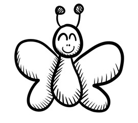 Happy Stylized Butterfly Doodle