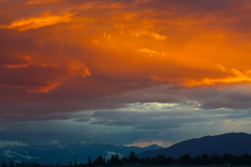 Fototapeta premium sunset over the mountains