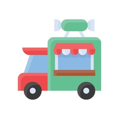 candy van related sweets and candy vector in flat design