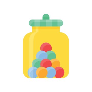 gums jar related sweets and candy vector in flat design