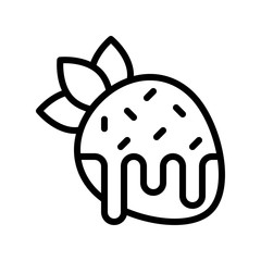 caramel strawberry related sweets and candy vector in lineal style