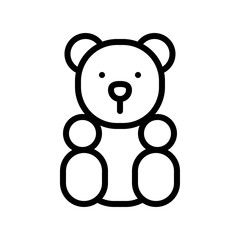 Obraz premium sweets and candy related jelly bear or gummy bear vector in lineal style