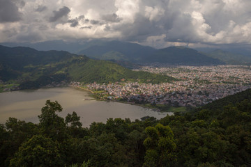 Obraz na płótnie Canvas nepal city pokhara from above