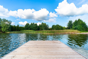 Vacation by the lake in Masuria, Poland, sunny beautiful day